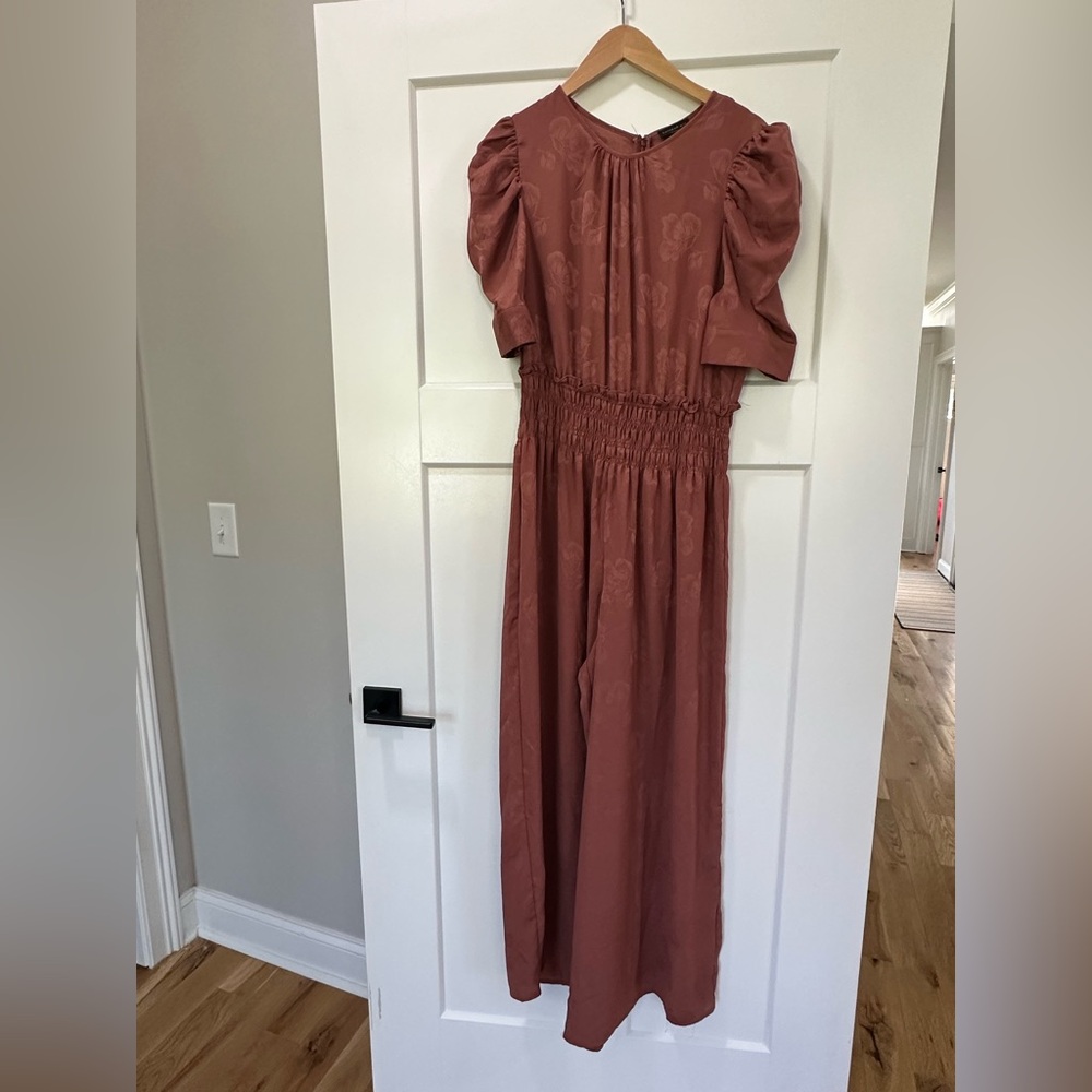 Current Air Rust-Tone Floral Jumpsuit